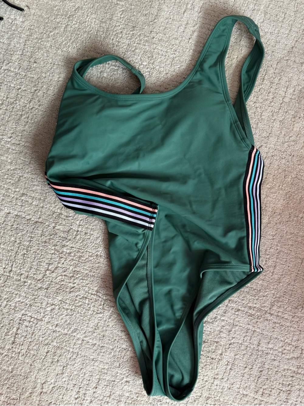 Xhilaration Scoop Neck One Piece Swimsuit Retro Side Ribbon Stripe